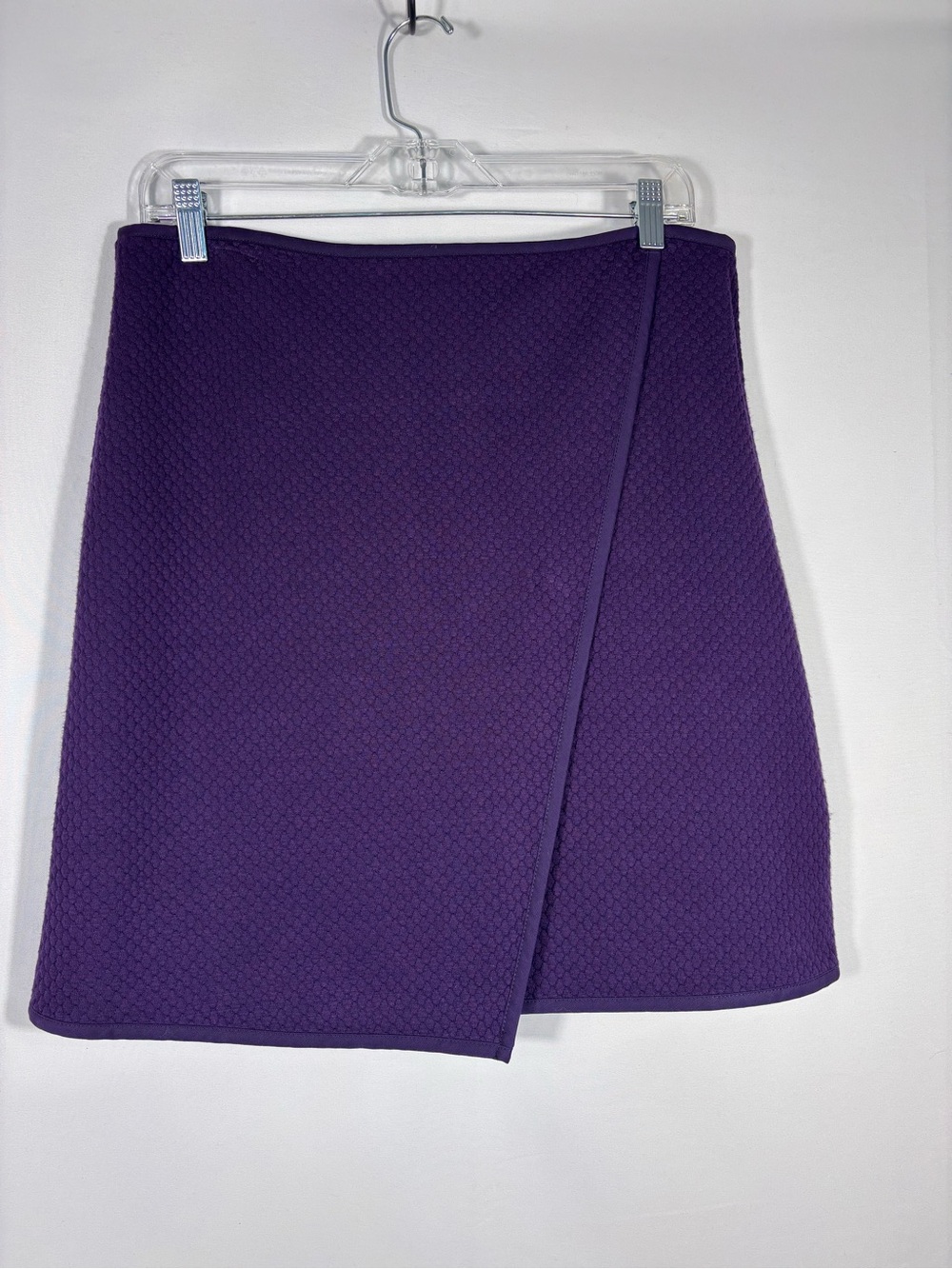 Boden Purple Textured Wrap Skirt A-Line Knee Length Size 14